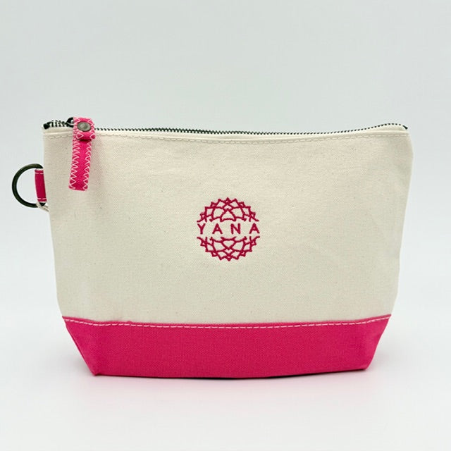 Y A N A™️ Embroidered Canvas Cosmetic Pouch